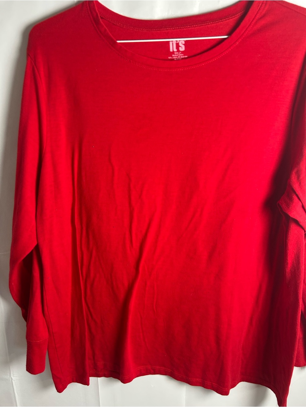 Red Long Sleeve Tee - Women's Classic Crewneck